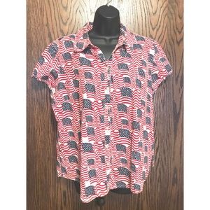 Angelique American Flag button up shirt
